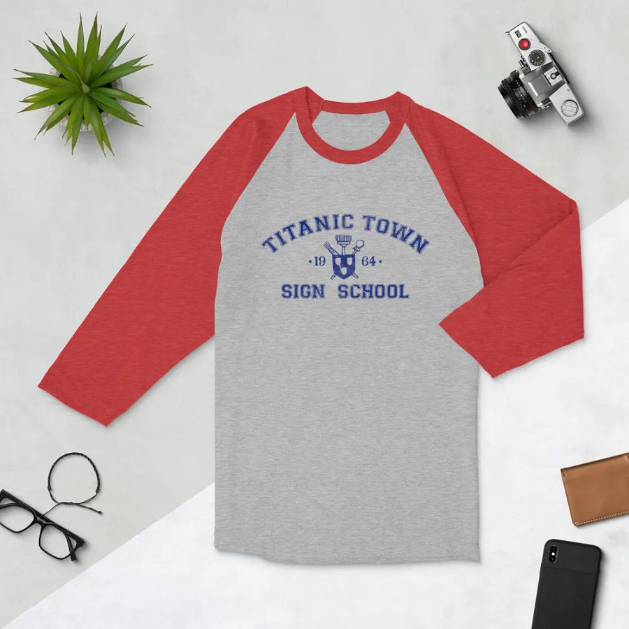 3/4 sleeve raglan baseball shirt - Campus - Blue Lettering product image (5)