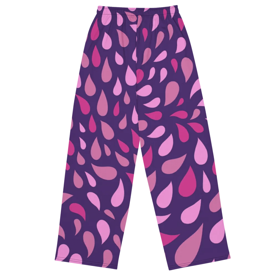 Purple Paisley All-Over Print Unisex Wide-Leg Pants product image (7)