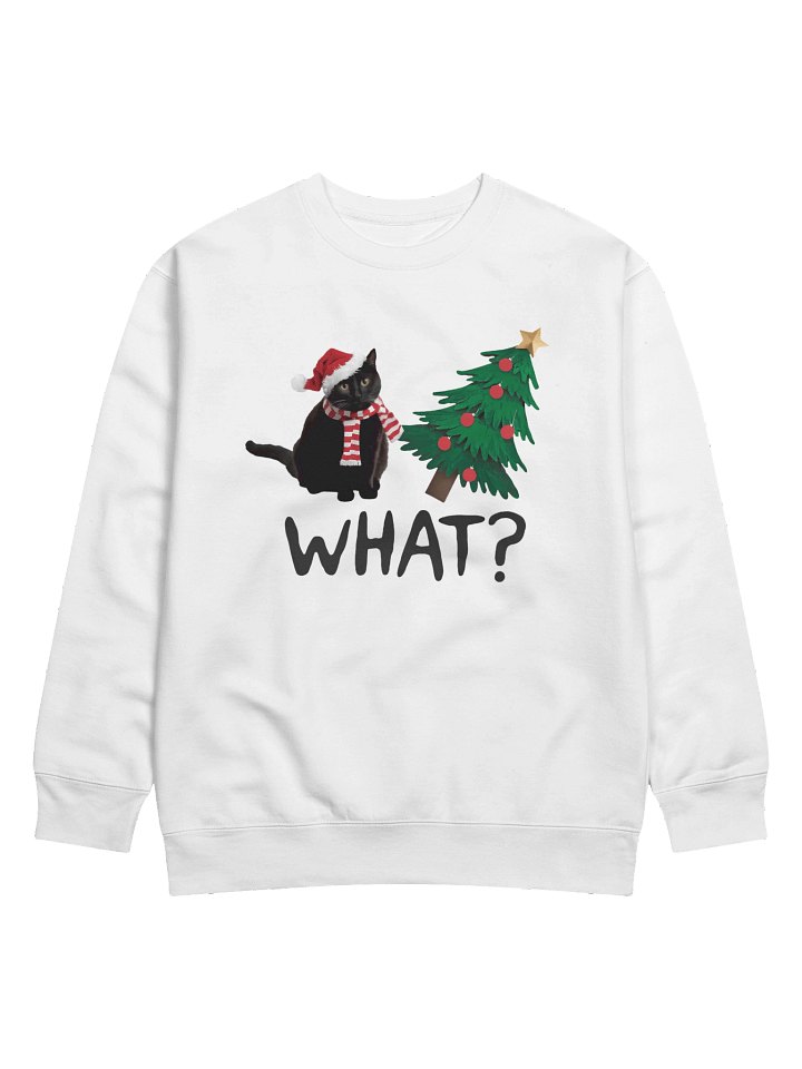 WHAT?" Cat Christmas Sweatshirt | Premium Cozy Crewneck product image (2)