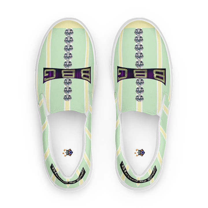 BBG Lime Green & Yellow Diamond Cross Women's Slip On product image (1)