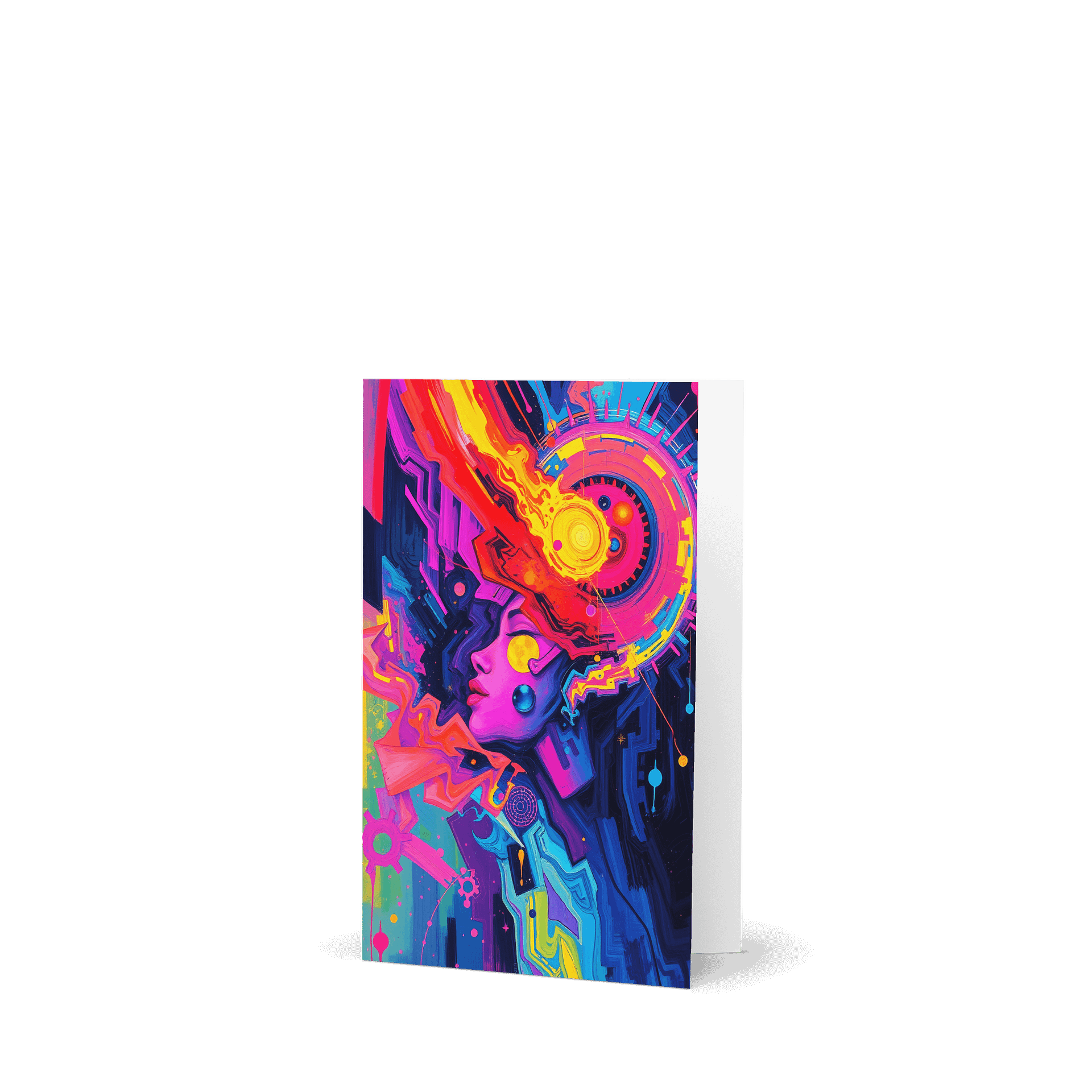 Greeting Card Psychedelic Abstract Vibrant Cosmic Neon Futuristic Art product image (1)