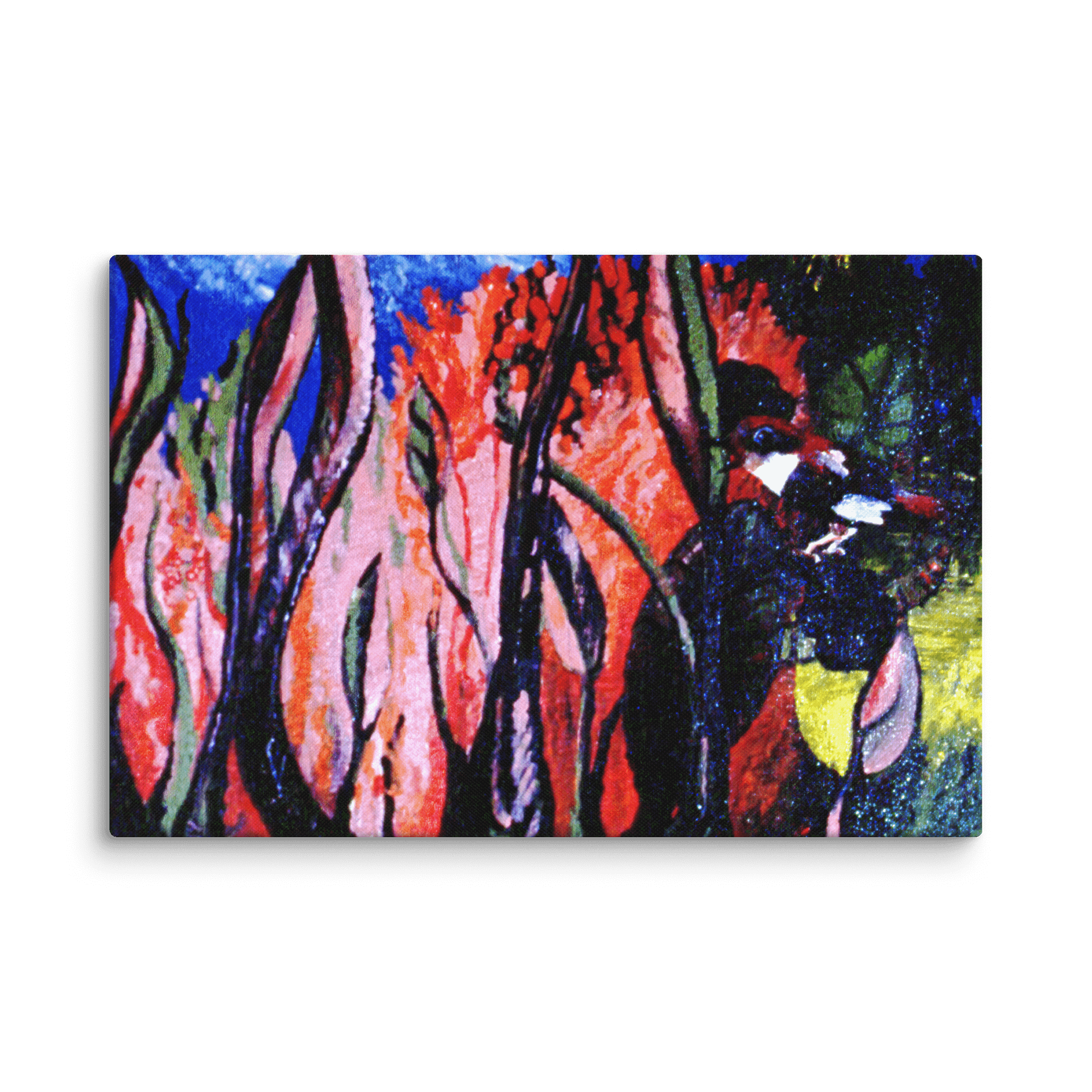 A Bird before Sunset/in Flames (1981) on canvas (16" x 24") product image (3)