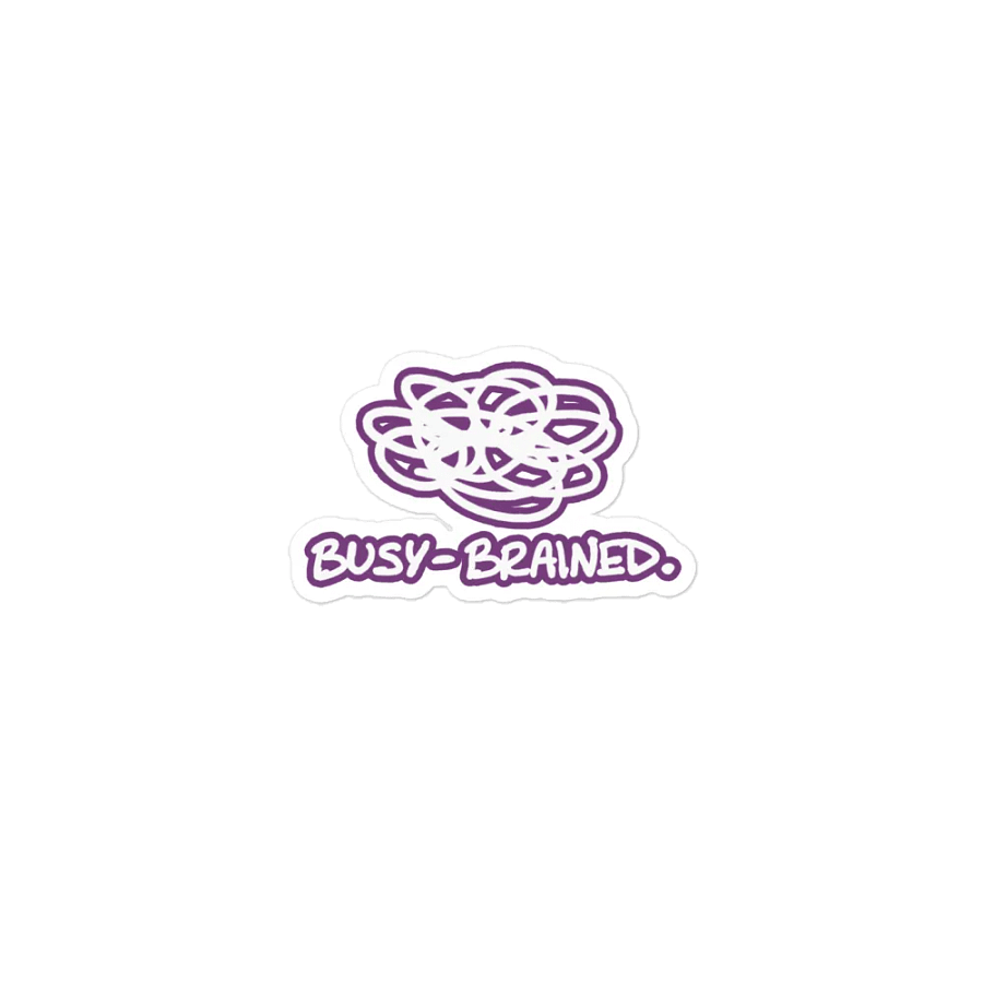 BUSY-BRAINED (lined design, #763D7D) magnet product image (1)