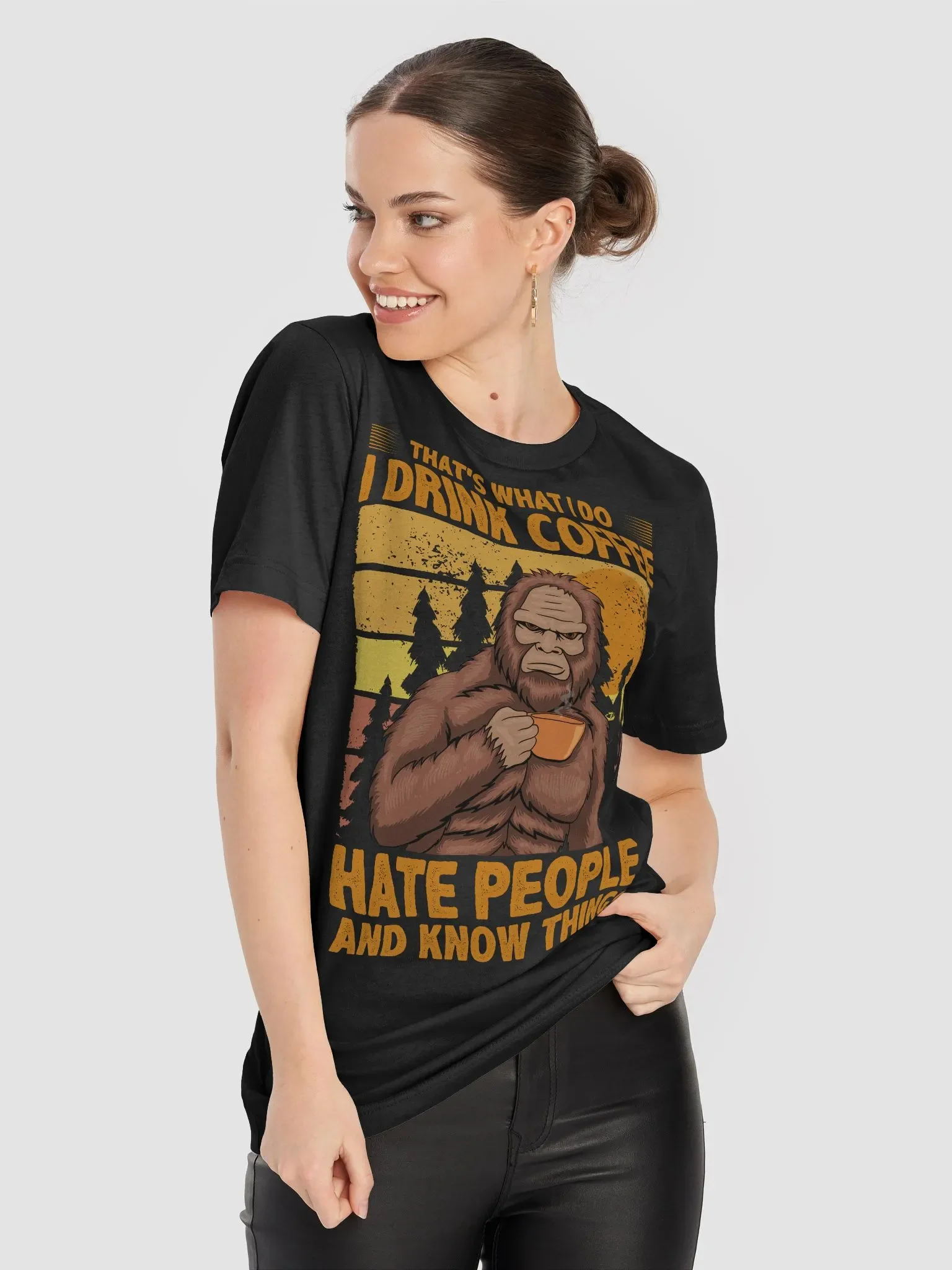 Grumpy Bigfoot Coffee Lover T-Shirt product image (8)