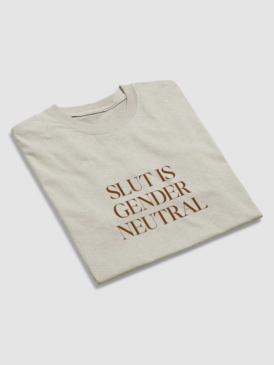 slut is gender neutral (brown text) - Gildan Heavyweight Tee [Unisex Sizing] product image (3)