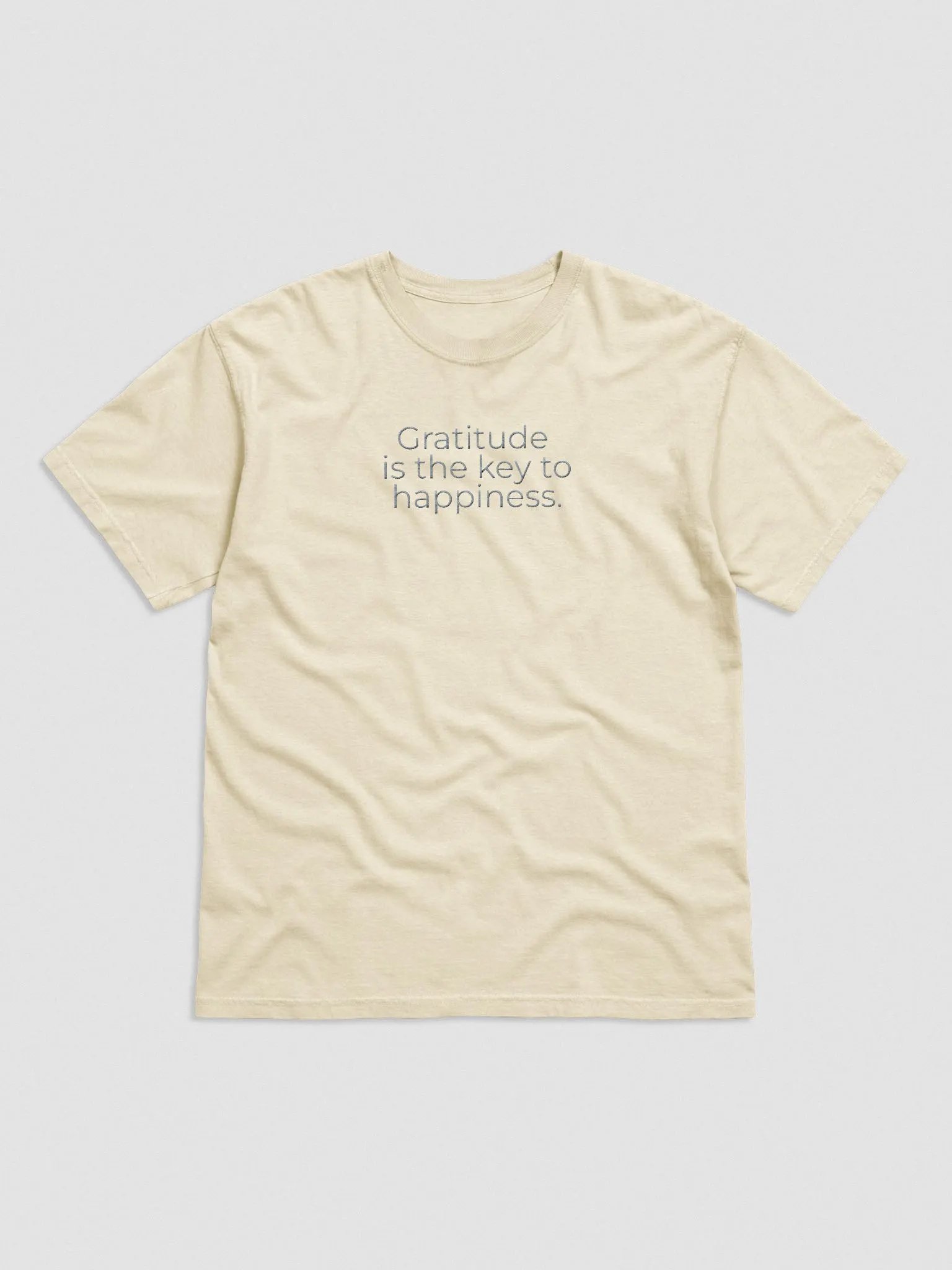 Comfort Colors® Embroidered T-Shirt - Gratitude is the Key to Happiness product image (1)
