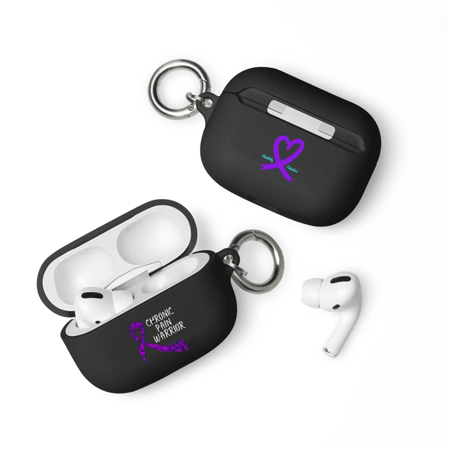 Chronic Pain Warrior Bubble Ribbon Airpods Case - White Print product image (3)