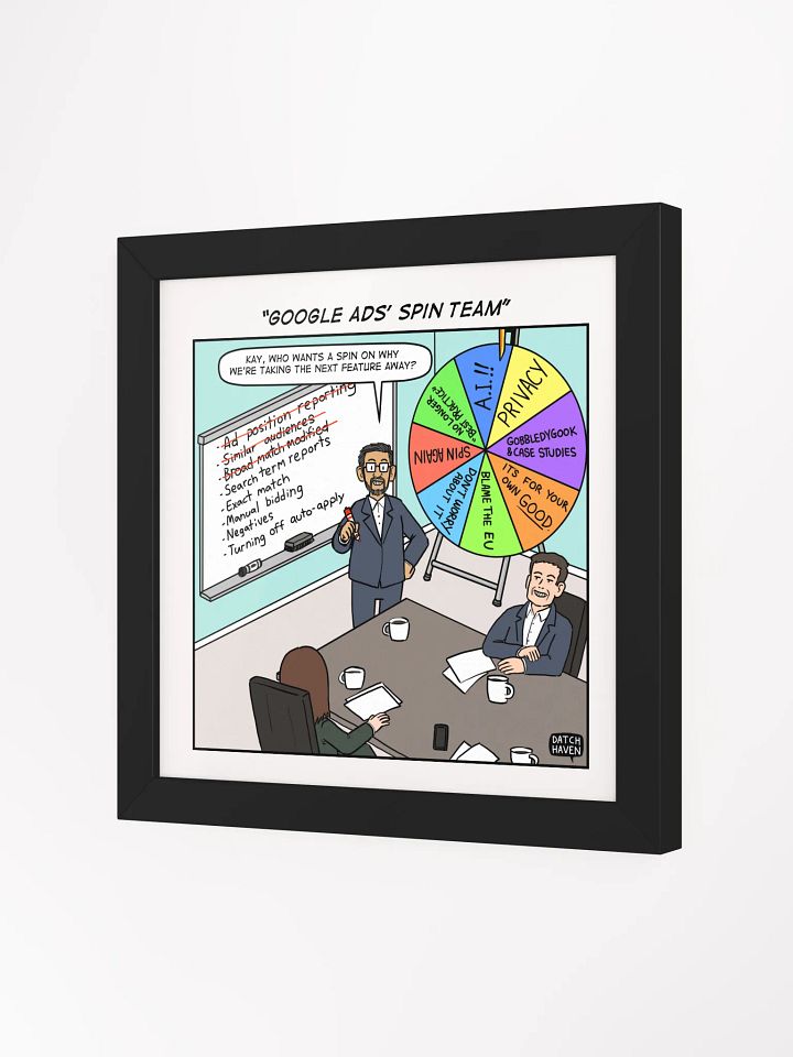 "Google Ads spin team" framed poster (square) product image (7)