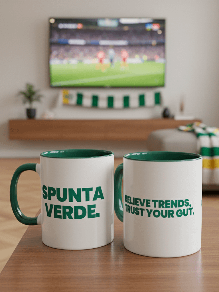 GREEN TICK Ceramic Mug with Dark Green Inside product image (2)