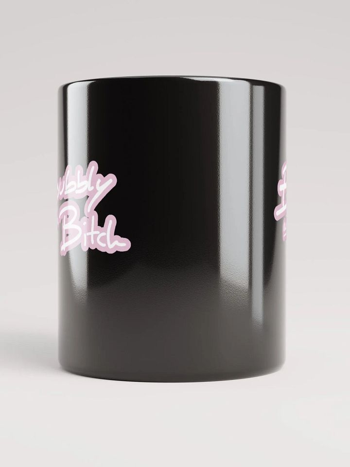 Bubbly and a B*tch (lined design, #E1B9CE) glossy black mug product image (4)