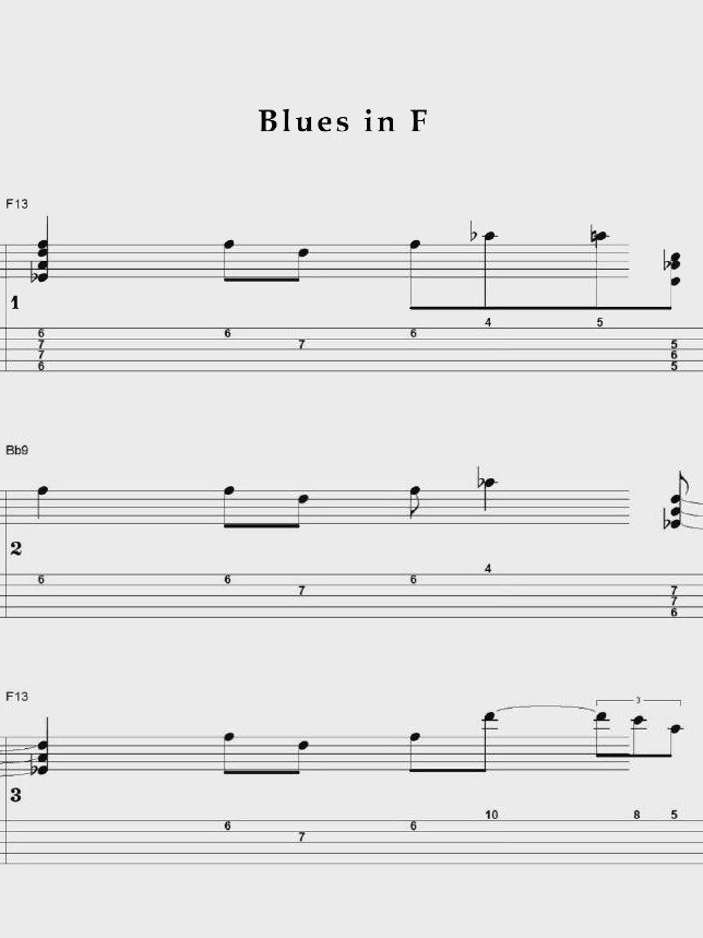 Blues in F - Guitar sheet music product image (1)
