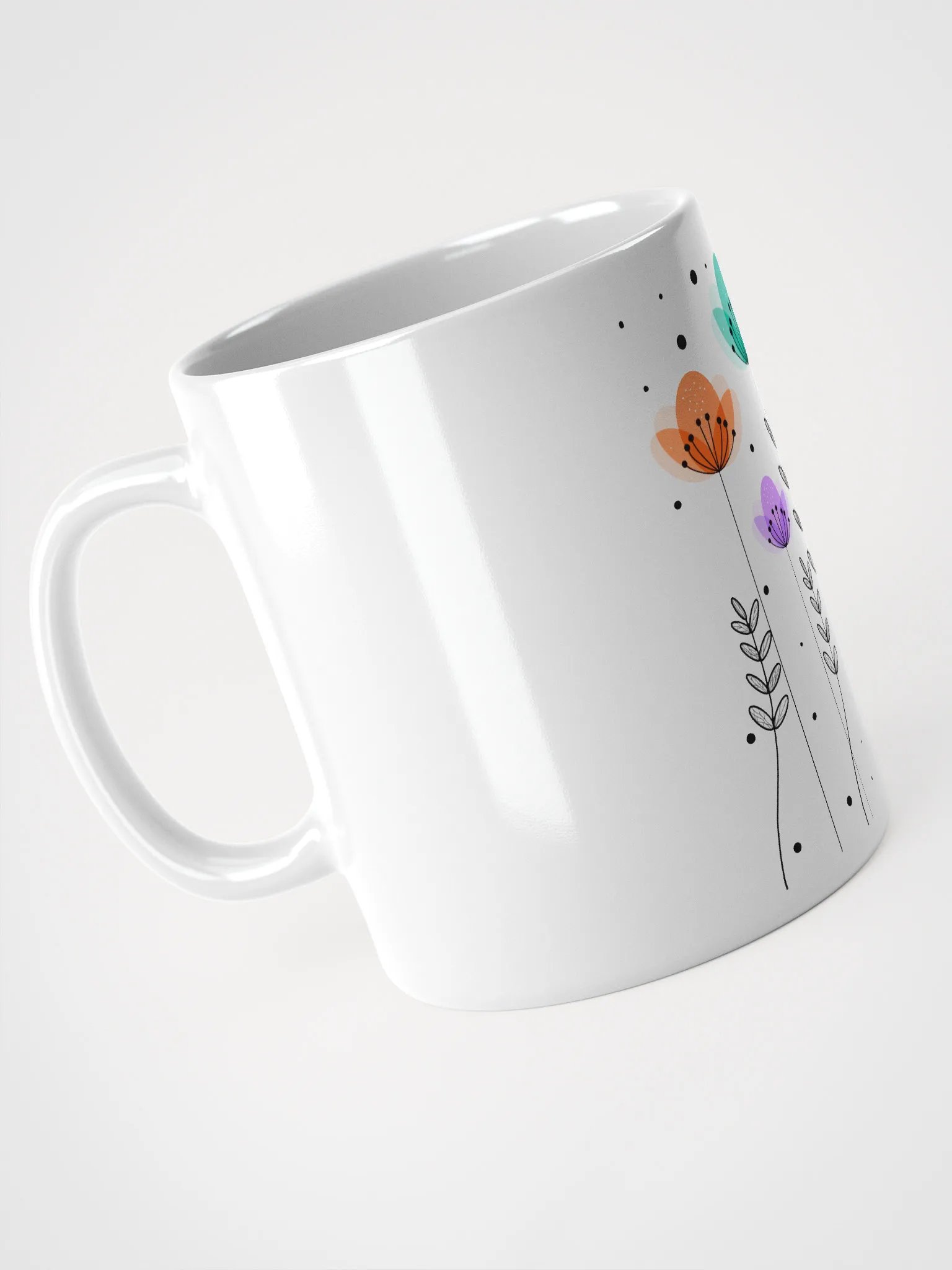 Whimsical Wildflowers White Glossy Mug product image (9)