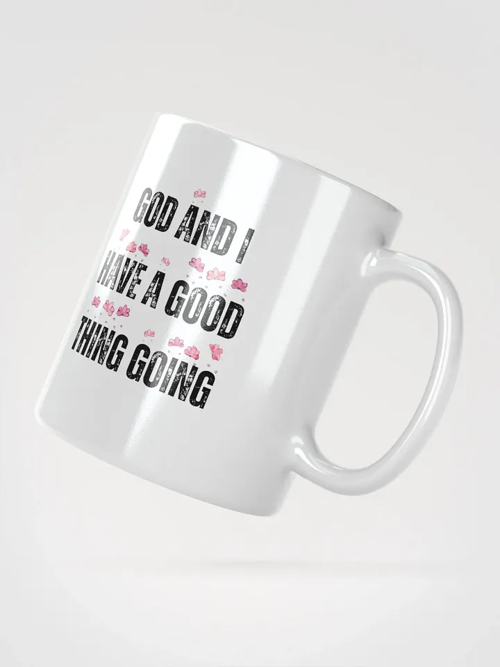 "GOD & I" Floral White Glossy Mug product image (5)