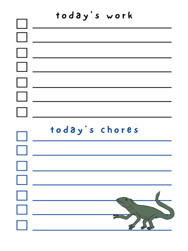 Cute Cartoon Lizard Laminated To Do List with Dry Erase Marker product image (2)