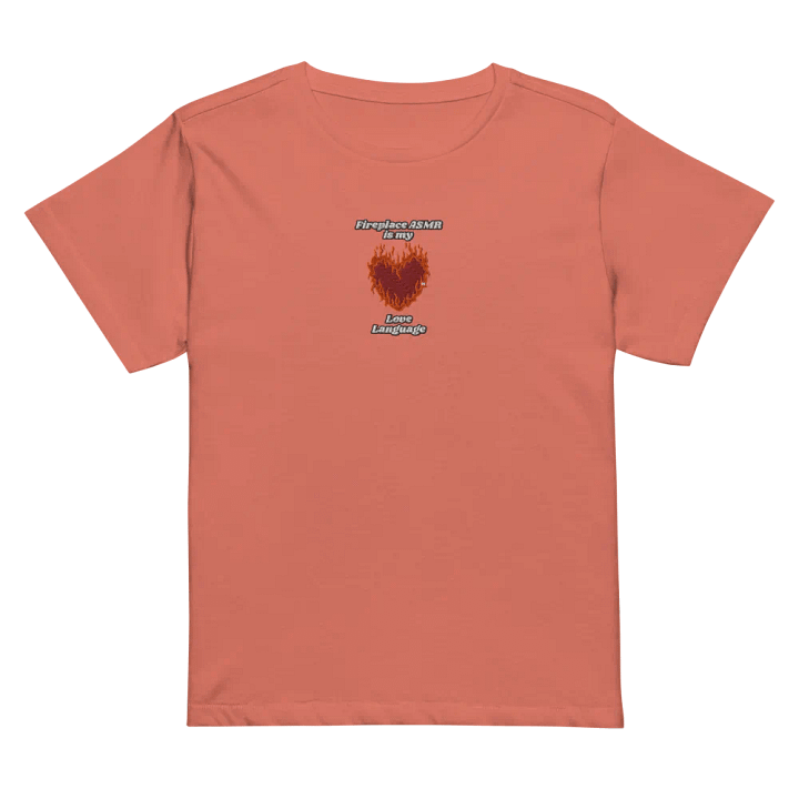Flaming Heart - Fireplace ASMR is my Love Language | Embroidered High Waisted Tee product image (1)
