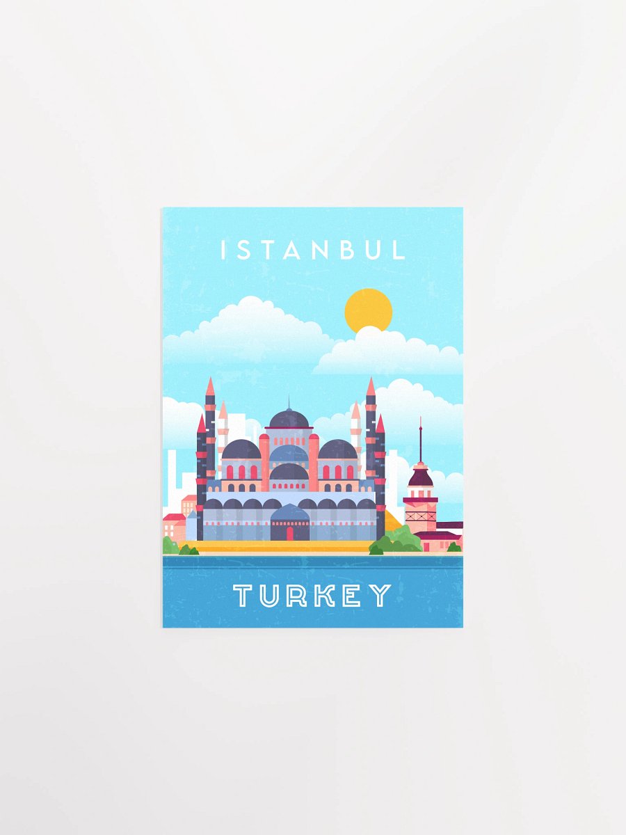 Istanbul, Turkey — Retro travel minimalist poster, retro travel art, retro travel wall art, vector art product image (6)