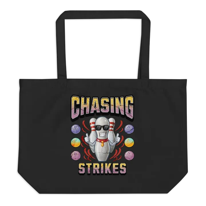 Chasing Strikes Bowling Pin Fun Organic Tote product image (1)
