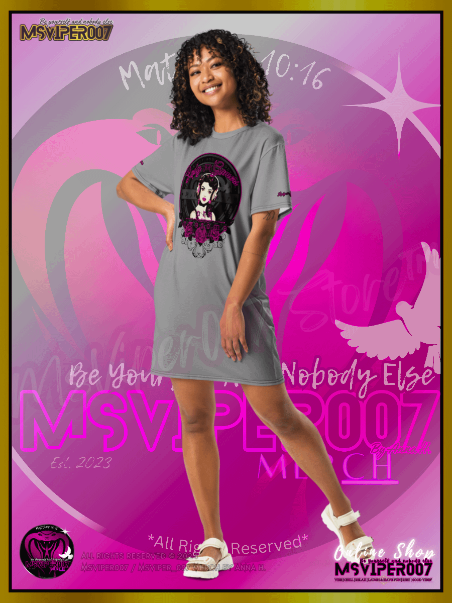 T-Shirt Dress - MsViper007's "Lady Gamers Are Awesome™ | [V3] (grey/solid)" T-Shirt Dress product image (1)