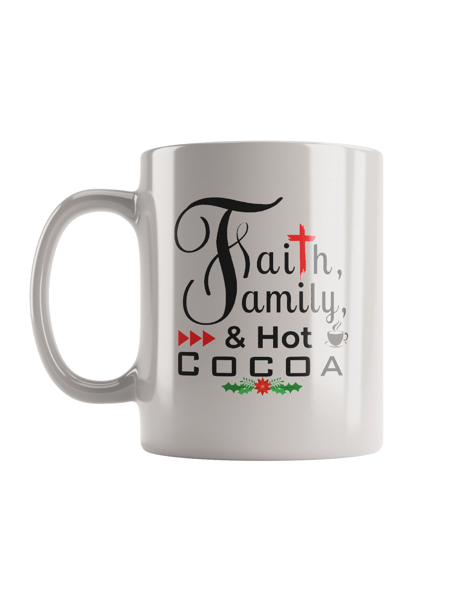 Faith, Family & Hot Cocoa Ceramic Mug | Christian Christmas Mug | Holiday Gift for Believers & Moms product image (2)