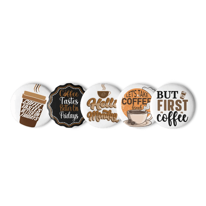 Friday Coffee Vibes Pin Button Set product image (3)