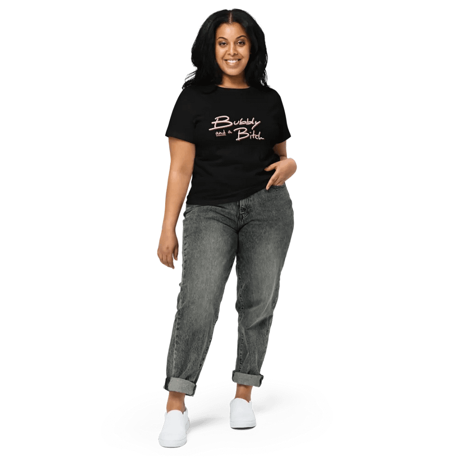 Bubbly and a B*tch (blush design) printed waist-length tee product image (6)