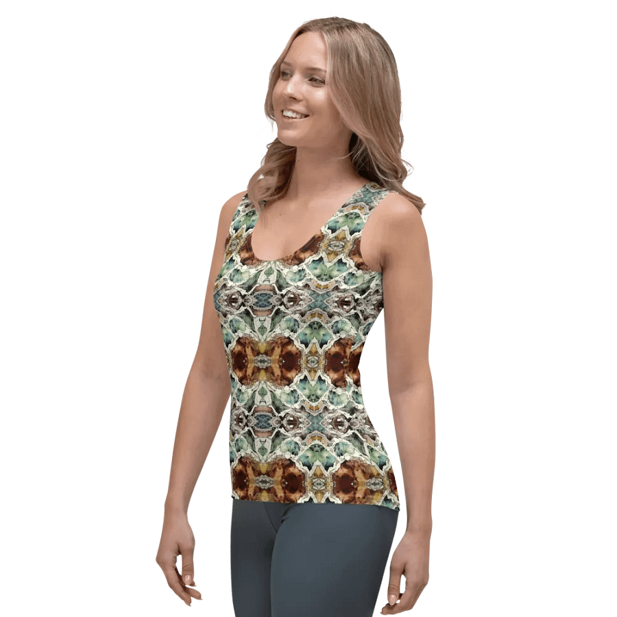 Beach Design - Green-White-Brown Collection-All-Over Print Women's Tank Top product image (3)