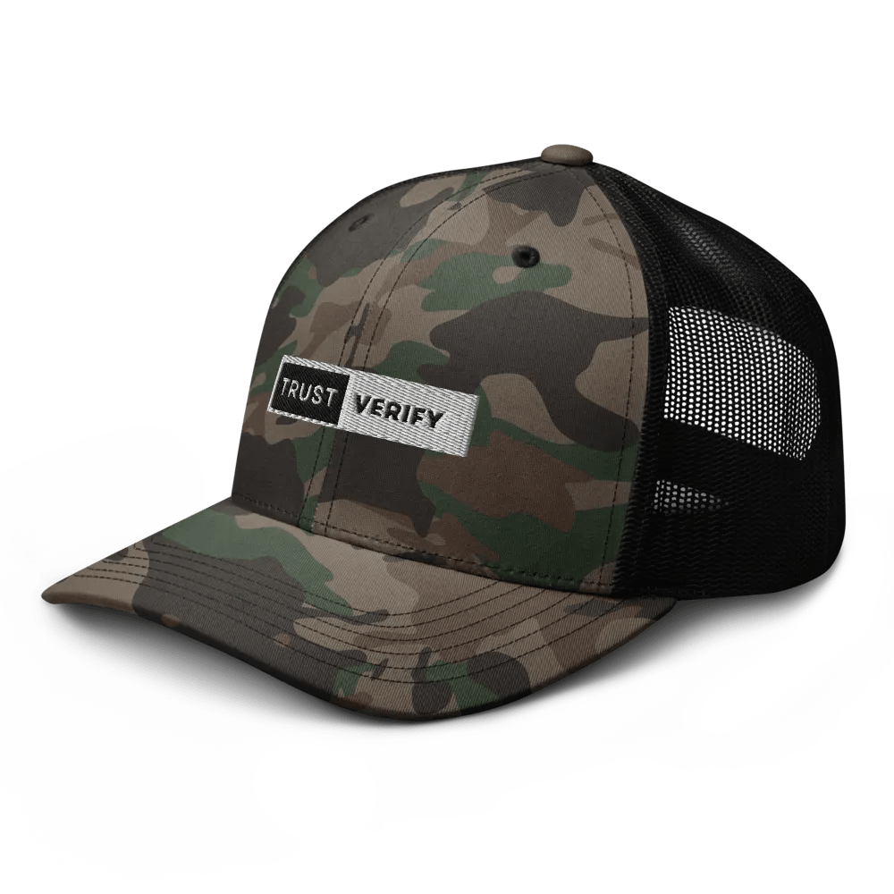 Trust & Verify Camo Trucker Hat product image (4)