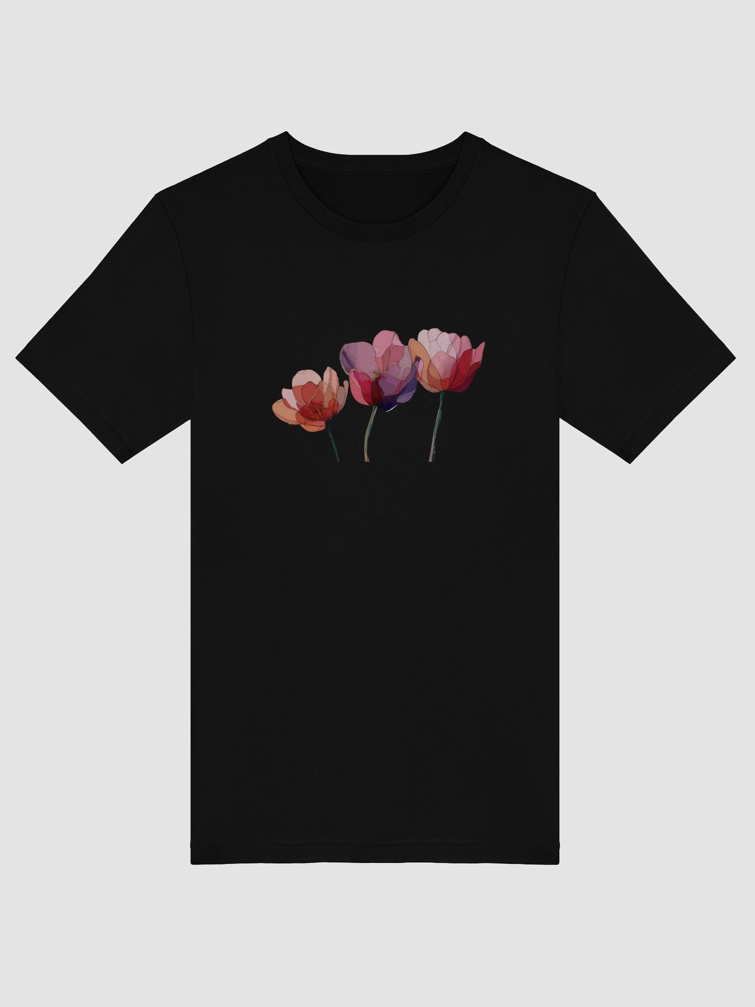 Three Tulips Minimalist Floral T-Shirt product image (41)