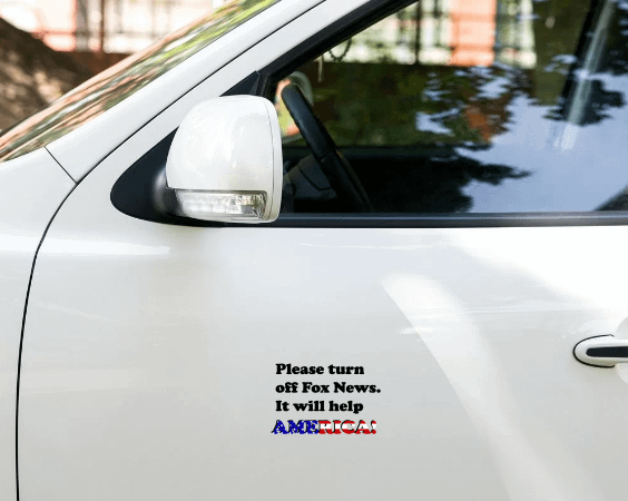 Please Turn Off Fox News. It Will Help America! (Black) - Sticker product image (3)
