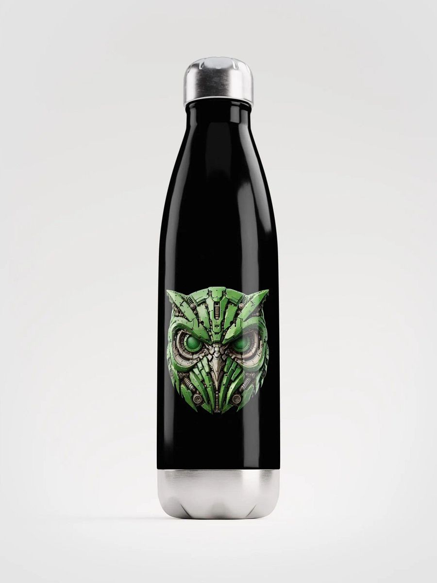 Light Green Stainless Steel Water Bottle with Iron Owl Robot Design product image (1)