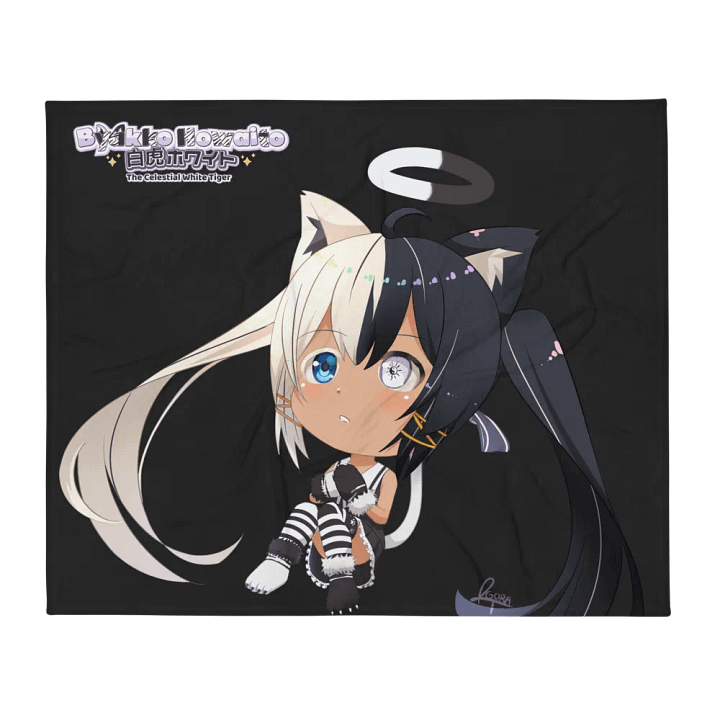 Throw Blanket - Byakko Chibi All Black Edition product image (2)