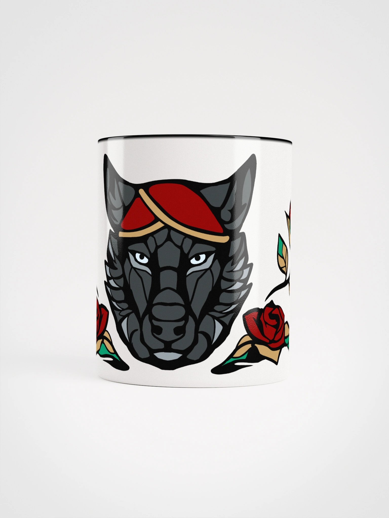 White Mug - Wolf & Roses product image (5)