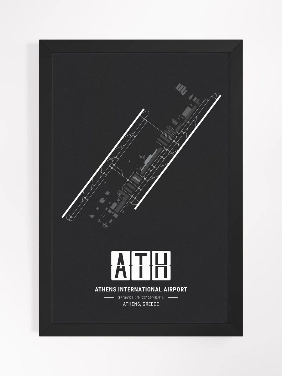 Framed Airport ATH Premium Map On Matt Paper product image (1)