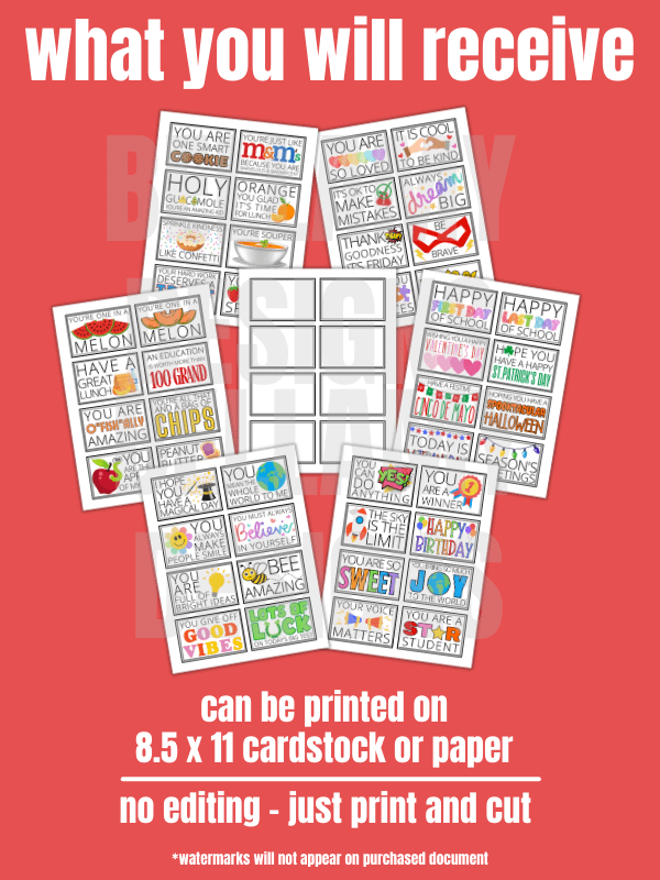 Lunchbox Notes Printables for School Lunches product image (3)