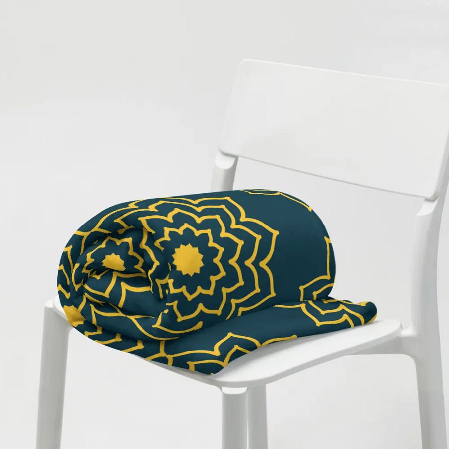 Yellow and Blue Whale Pattern Throw product image (9)
