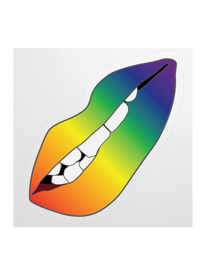 Rainbow Pride Gradient Biting Lips Sticker product image (3)