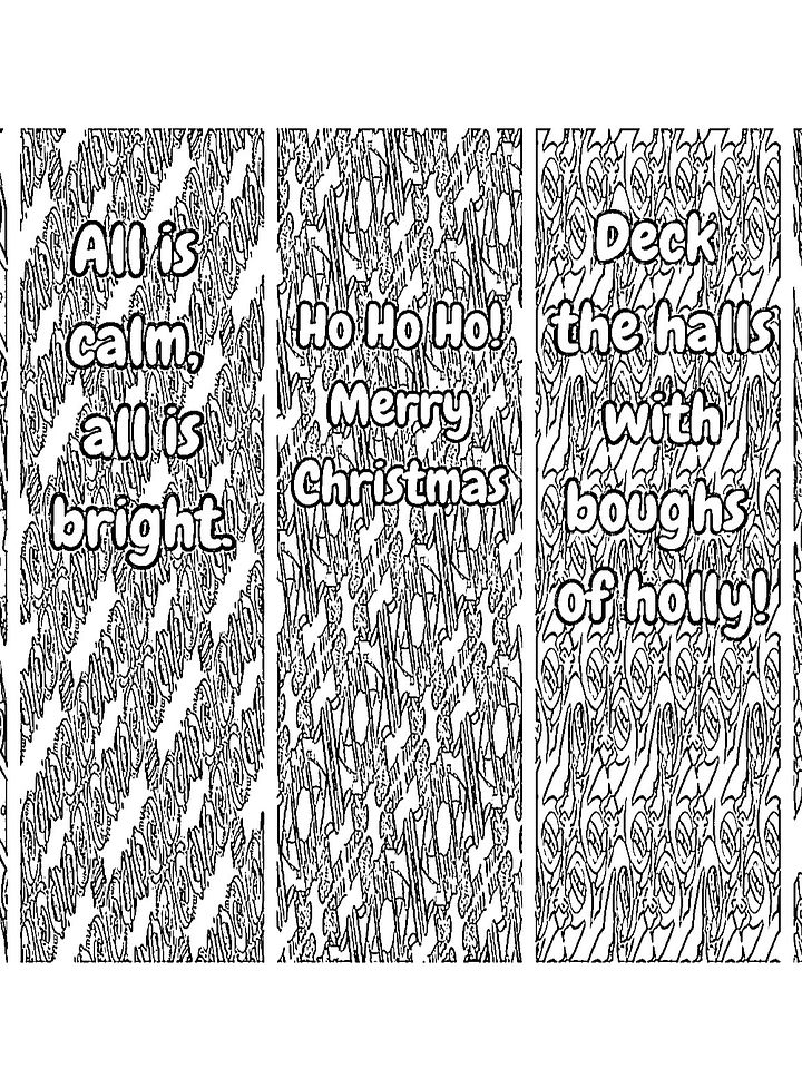 Color Your Own Christmas Lineart Bookmarks-Full Sheets in 2x6" and 2x8" product image (2)