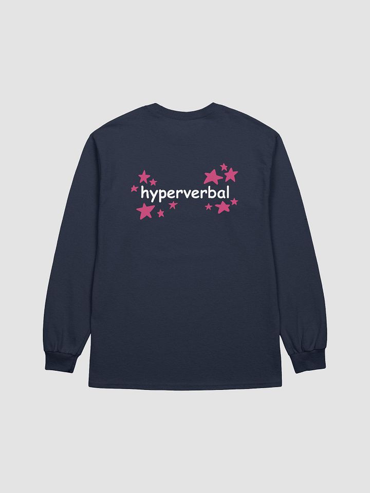 hyperverbal (comic sans with pink stars) printed front and back cotton long-sleeve product image (2)