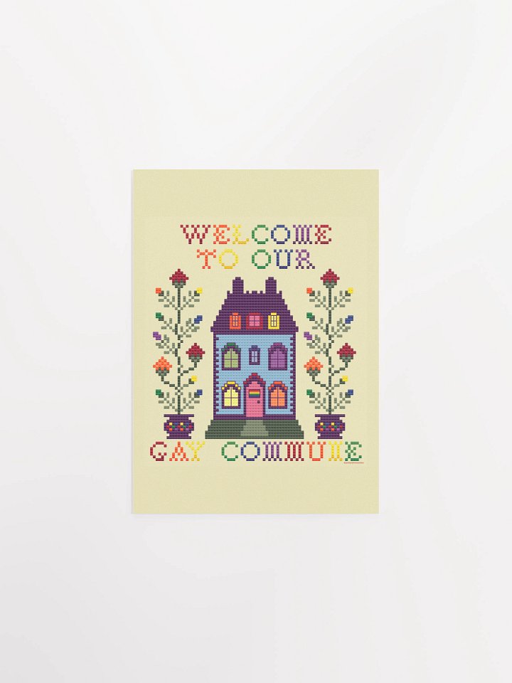 Welcome to Our Gay Commune Print - Pride Flag product image (1)