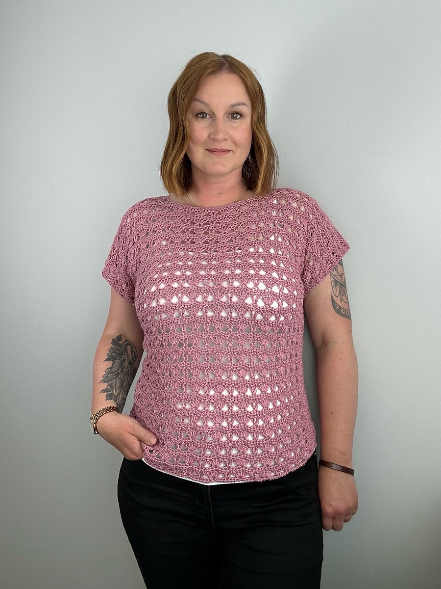 Ruby Lace Crochet T-shirt /crochet summer top/ product image (7)