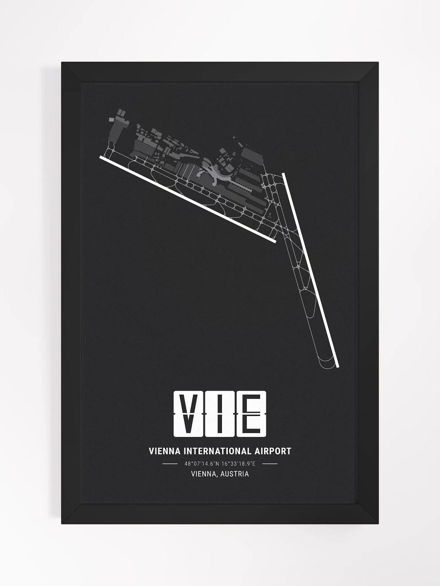 Framed Airport VIE Premium Map On Matt Paper product image (1)