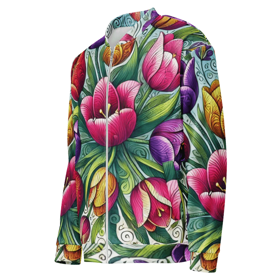 Whimsical Blooms Custom Bomber Jacket | AI Design product image (3)
