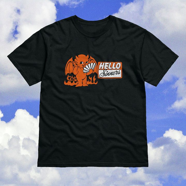 'Hello Sinners' Heavyweight T-Shirt - Black product image (1)
