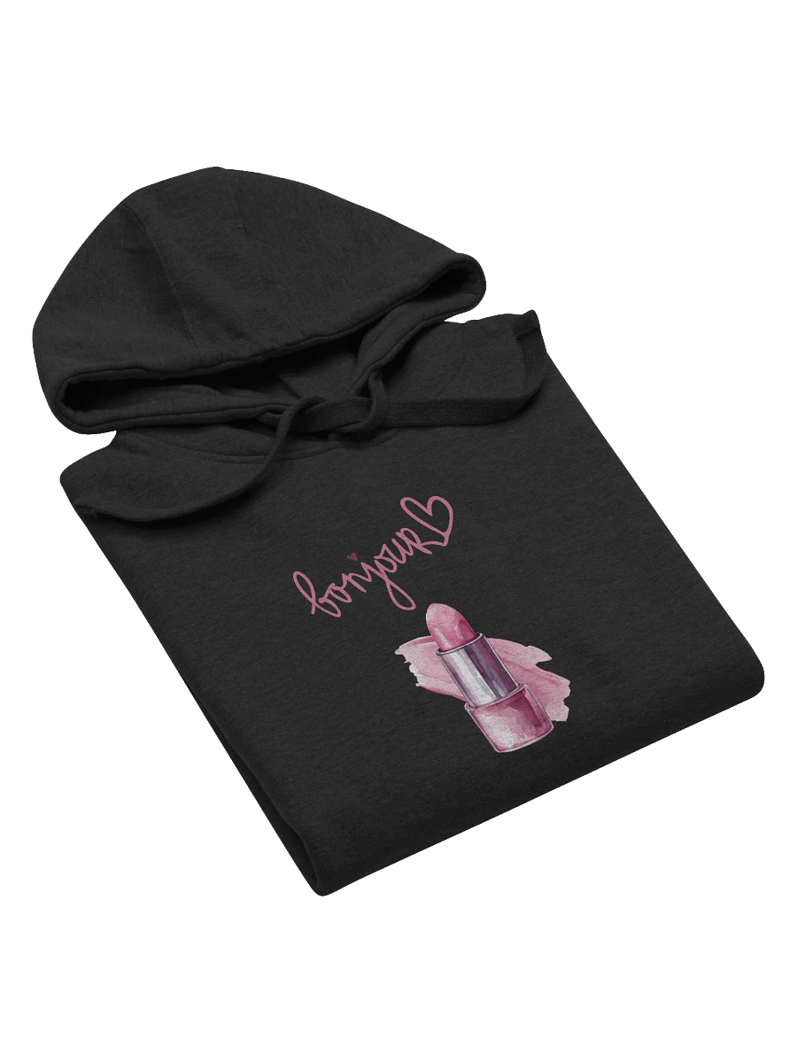 Bonjour Pink Lipstick Illustrated Hoodie product image (24)