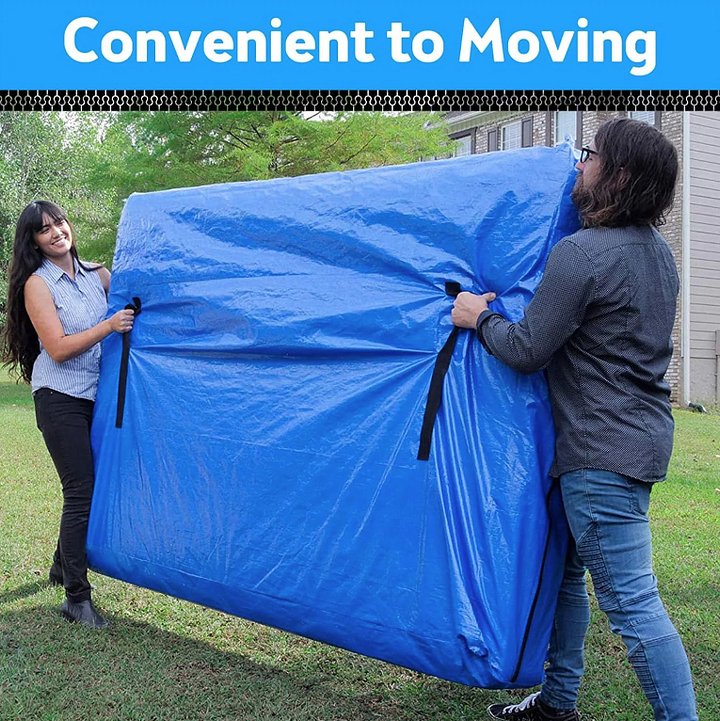 Mattress Bags for Moving, Extra Thick Mattress Bags for Storage, Strong Carrying Handles, Heavy Duty Mattress Moving Bag with Zipper Reusable Mattress Bag Protector (93 × 78 Inch) product image (1)