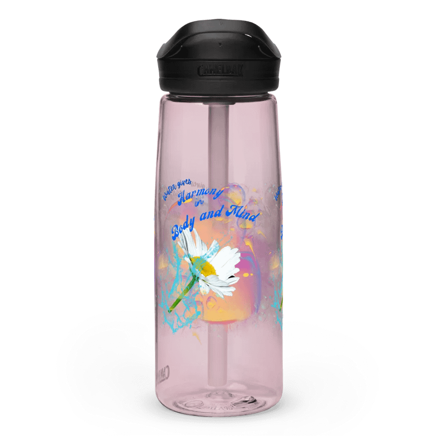 Camelback water bottle Camelback water bottle with beautiful swirly blue water drops  featuring ' This water gives Harmony in Body and Mind