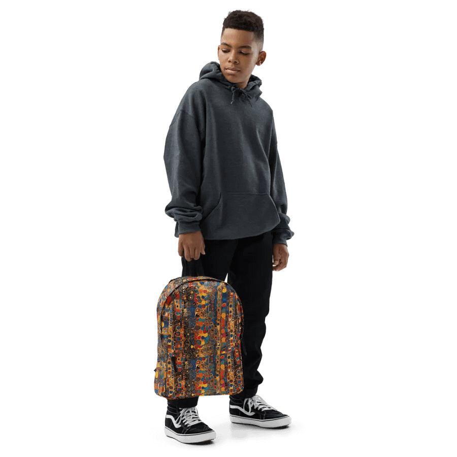 Symmetric Fusion All-Over Print Backpack for art students and arty friends product image (6)