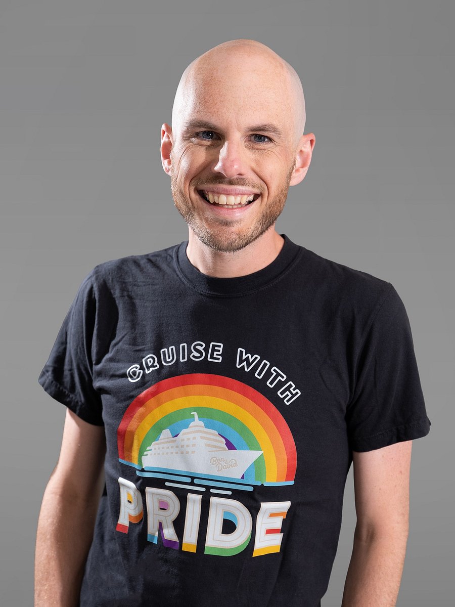 Men's Cruise with Ben and David Rainbow Pride T-Shirt - Black product image (3)