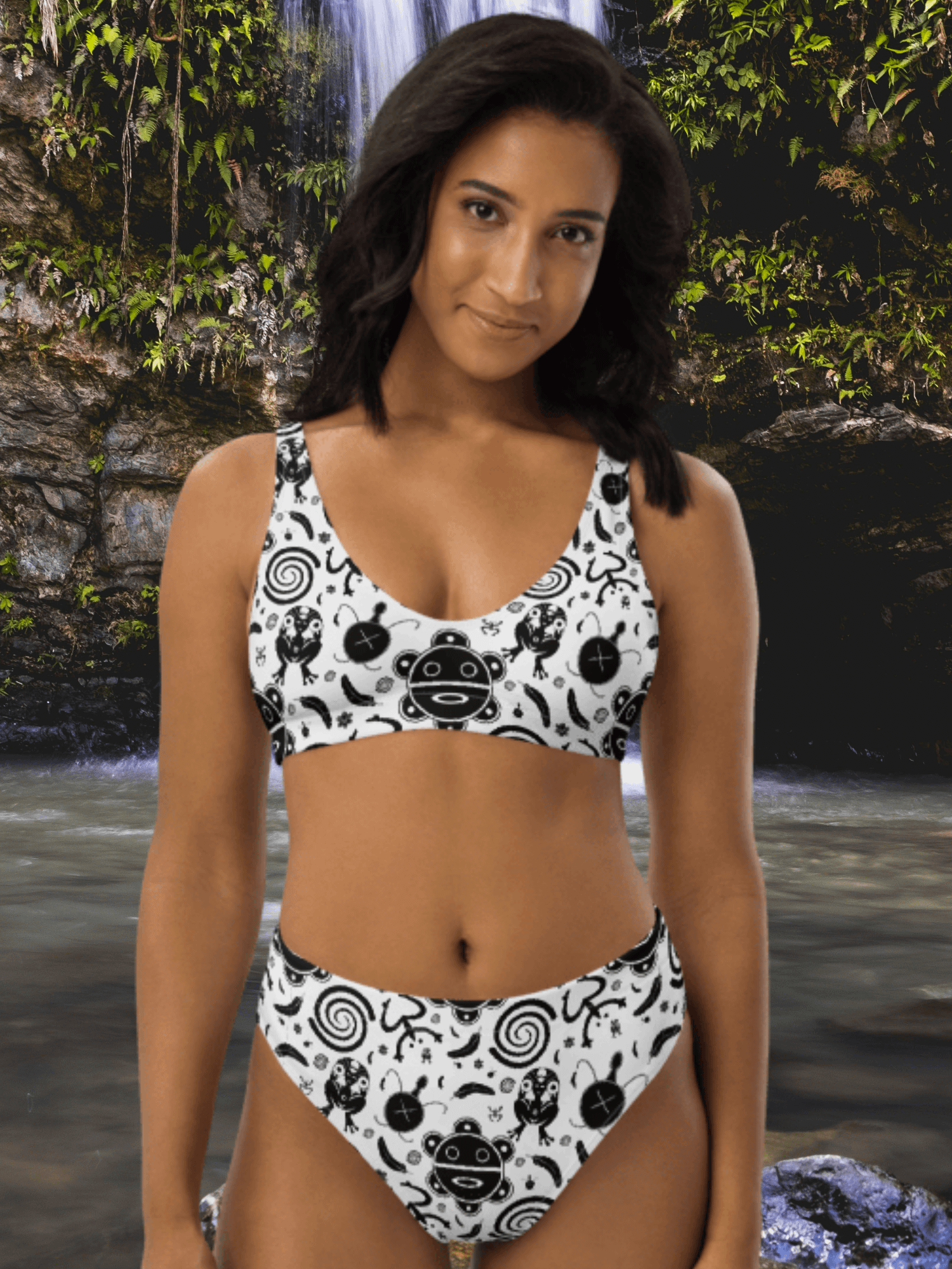 Traditional Taino Symbols High-Waisted Bikini Set product image (1)