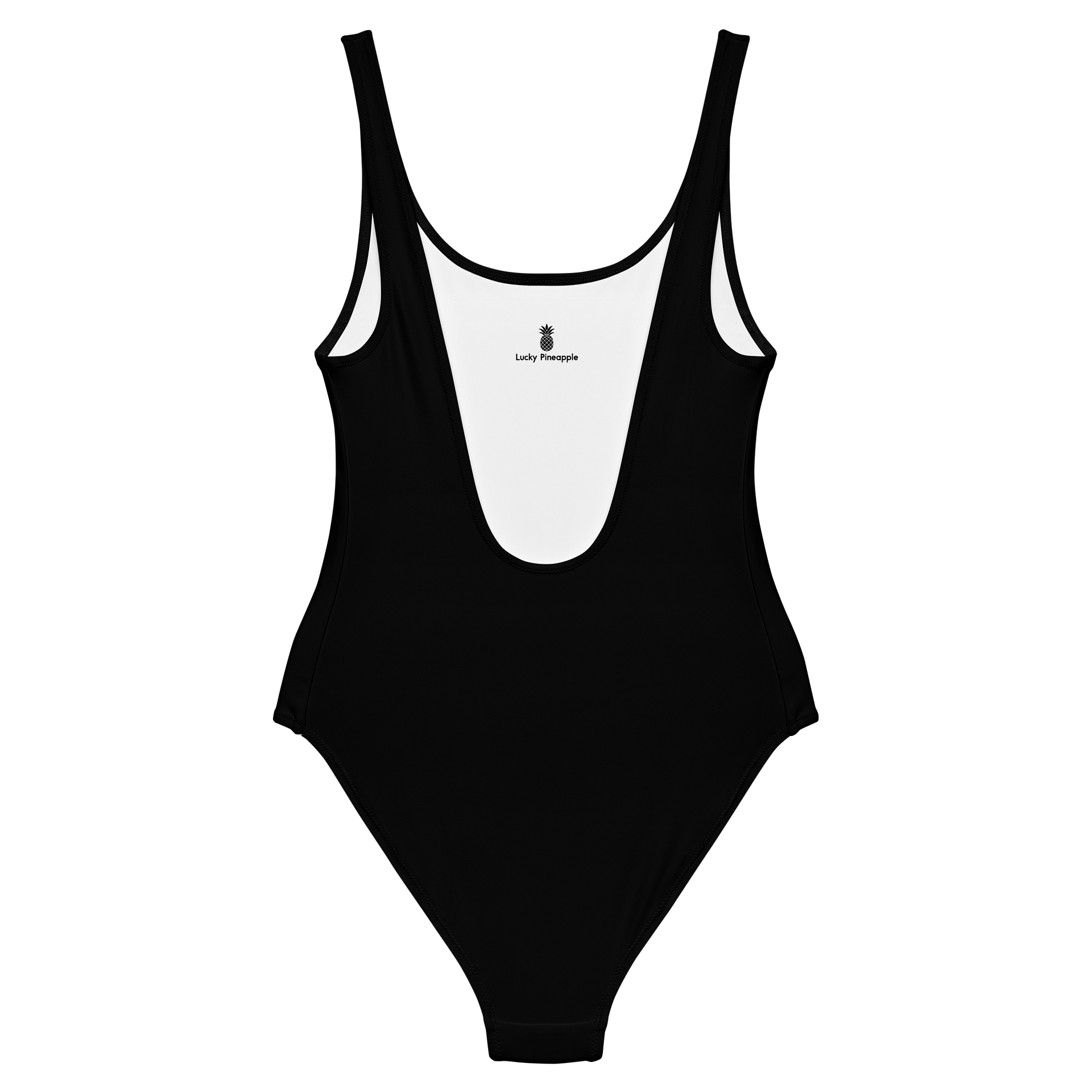 Black Solid Color Retro Inspired Women's One Piece Swimsuit product image (2)